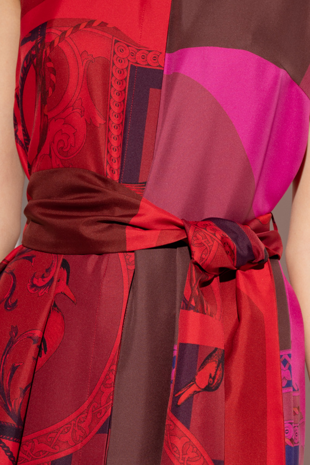 【関税&送料込】Salvatore Ferragamo Burgundy Satin Dress Asymmetric silk georgette minidress in burgundy - Ferragamo